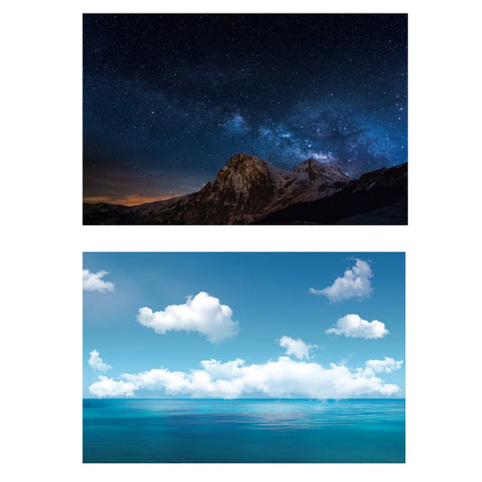 3D Double-Sided Matte Photography Background Paper(Sea Sky+Stars Mountains) - Camera Accessories by buy2fix | Online Shopping UK | buy2fix