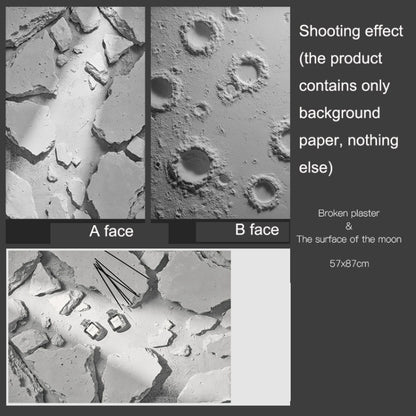 3D Double-Sided Matte Photography Background Paper(Broken Plaster+Lunar Surface) - Camera Accessories by buy2fix | Online Shopping UK | buy2fix