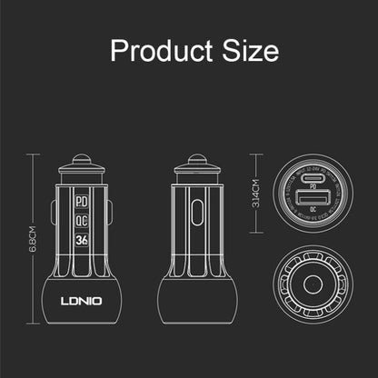 LDNIO C1 36W PD + QC 3.0 Car Fast Charger High Power Smart USB Car Charger with USB-C/Type-C Cable - In Car by LDNIO | Online Shopping UK | buy2fix