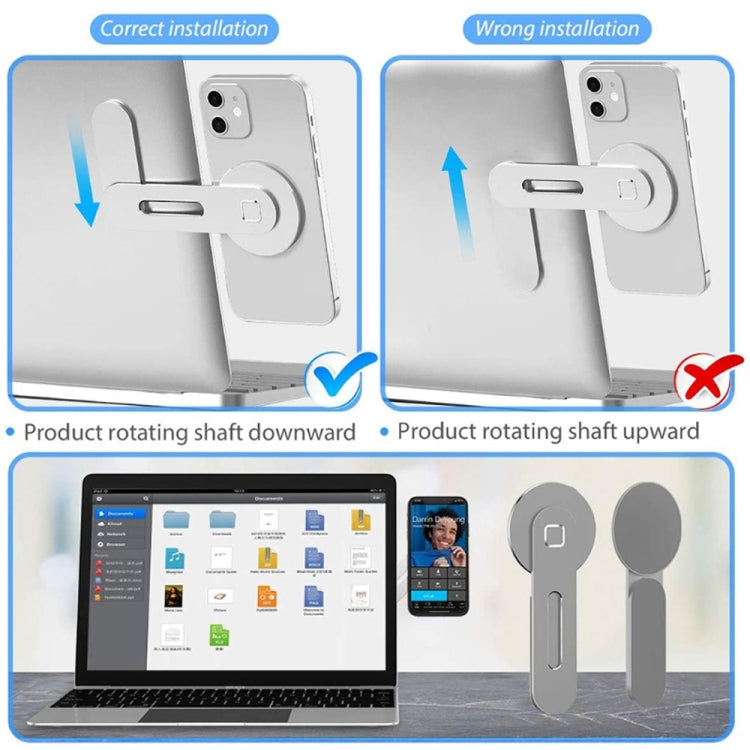 Laptop Phone Expansion Bracket Aluminum Magnetic Phone Stand(Blue) - Computer & Networking by buy2fix | Online Shopping UK | buy2fix