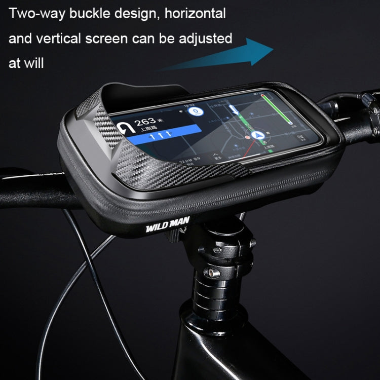 WILD MAN E16 EVA Hard Shell Touch Screen Handlebar Bag Cycling Equipment(Black) - Bicycle Bags by WILD MAN | Online Shopping UK | buy2fix