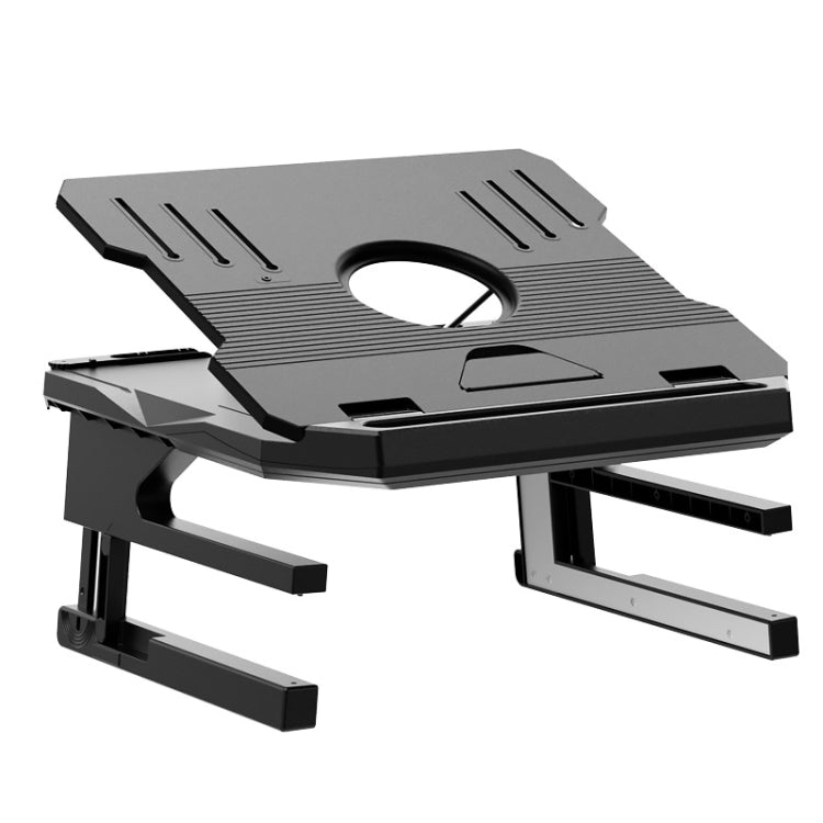Double Layer Foldable Lift Laptop Stand  Aluminum Computer Heightening Bracket(Black) - Computer & Networking by buy2fix | Online Shopping UK | buy2fix