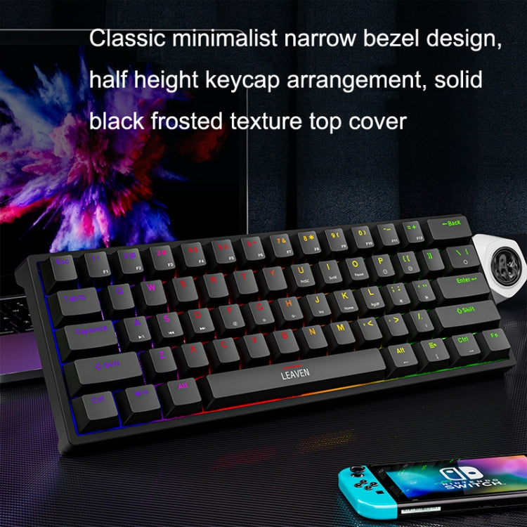 LEAVEN K620 61 Keys Hot Plug-in Glowing Game Wired Mechanical Keyboard, Cable Length: 1.8m, Color: Pink Green Shaft - Wired Keyboard by LEAVEN | Online Shopping UK | buy2fix