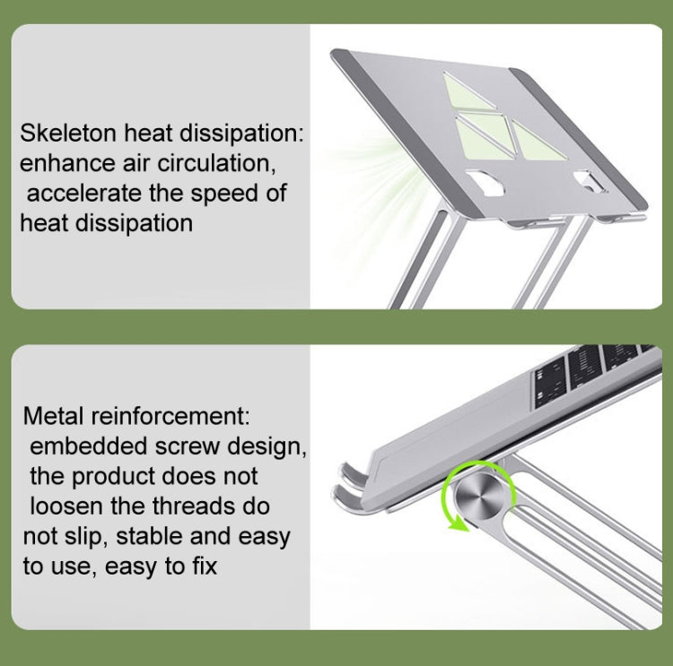 Aluminum Laptop Tablet Stand Foldable Elevated Cooling Rack,Style: Triangle  Deep Gray - Computer & Networking by buy2fix | Online Shopping UK | buy2fix