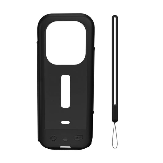 For Insta360 X3 Silicone Case Protective Cover with Hand Strap(Black) - DJI & GoPro Accessories by buy2fix | Online Shopping UK | buy2fix