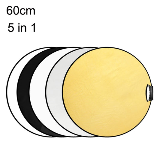 Selens  5 In 1 (Gold / Silver  / White / Black / Soft Light) Folding Reflector Board, Size: 60cm Round - Camera Accessories by Selens | Online Shopping UK | buy2fix