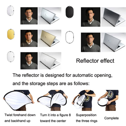 Selens  5 In 1 (Gold / Silver  / White / Black / Soft Light) Folding Reflector Board, Size: 80cm Round - Camera Accessories by Selens | Online Shopping UK | buy2fix