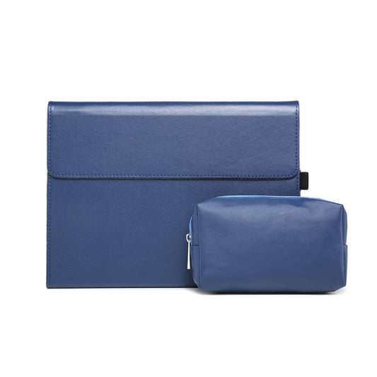 For Microsoft Surface Pro 8 Tablet Protective Case Holder(Microfiber Lambskin Texture Blue Case + Power Supply Bag) - Others by buy2fix | Online Shopping UK | buy2fix
