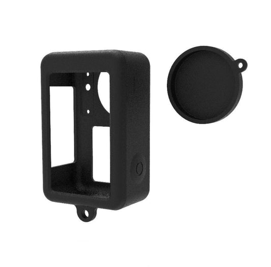 For DJI Osmo Action 3 Silicone Protective Case Lens Cap(Black) - DJI & GoPro Accessories by buy2fix | Online Shopping UK | buy2fix