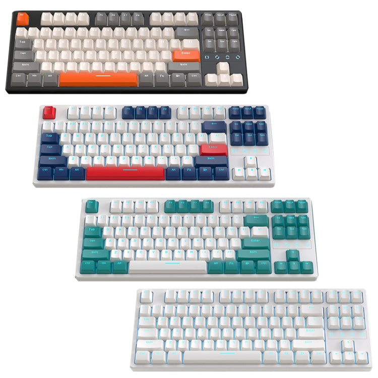 ZIYOU LANG K87 87-key RGB Bluetooth / Wireless / Wired Three Mode Game Keyboard, Cable Length: 1.5m, Style: Banana Shaft (Yacht Blue) - Wireless Keyboard by ZIYOU LANG | Online Shopping UK | buy2fix