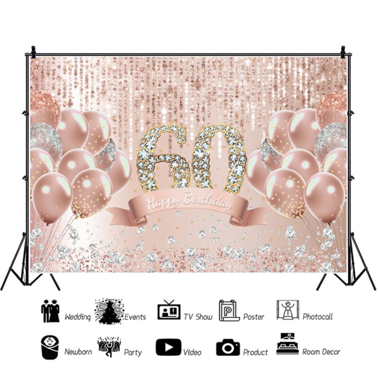 MDU05521 1.5m x 1m Rose Golden Balloon Birthday Party Background Cloth Photography Photo Pictorial Cloth - Camera Accessories by buy2fix | Online Shopping UK | buy2fix