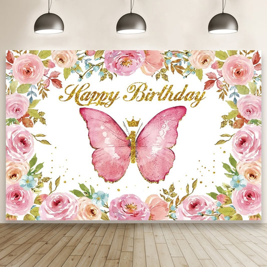 1.5m x 1m Butterfly Pattern Photography Backdrop Birthday Party Decoration Background Cloth(MDT10442) - Camera Accessories by buy2fix | Online Shopping UK | buy2fix