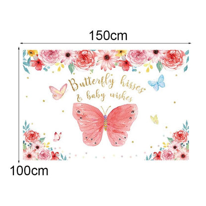1.5m x 1m Butterfly Pattern Photography Backdrop Birthday Party Decoration Background Cloth(MDT09891) - Camera Accessories by buy2fix | Online Shopping UK | buy2fix