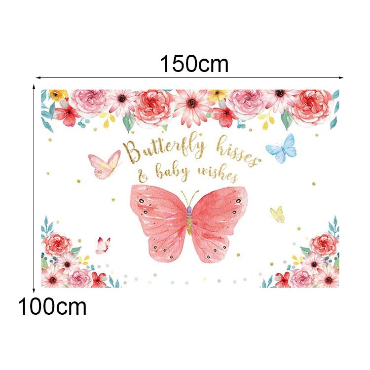 1.5m x 1m Butterfly Pattern Photography Backdrop Birthday Party Decoration Background Cloth(MDT10442) - Camera Accessories by buy2fix | Online Shopping UK | buy2fix