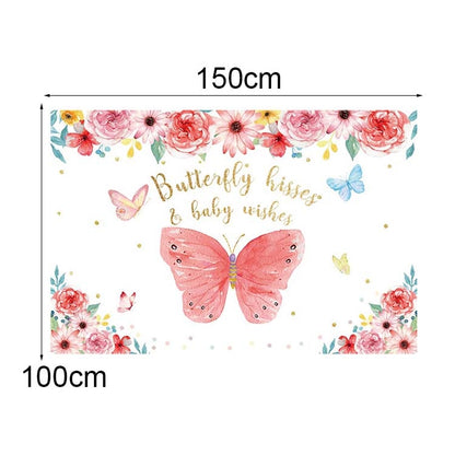 1.5m x 1m Butterfly Pattern Photography Backdrop Birthday Party Decoration Background Cloth(MDU01821) - Camera Accessories by buy2fix | Online Shopping UK | buy2fix