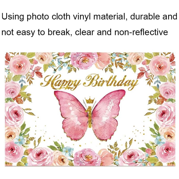 1.5m x 1m Butterfly Pattern Photography Backdrop Birthday Party Decoration Background Cloth(MDT08842) - Camera Accessories by buy2fix | Online Shopping UK | buy2fix