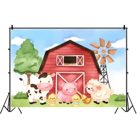 1.5m x 1m Cartoon Farm Animals Photography Backdrop Birthday Party Background Decoration(MDM10756) - Camera Accessories by buy2fix | Online Shopping UK | buy2fix