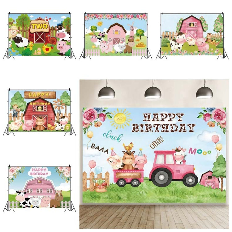 1.5m x 1m Cartoon Farm Animals Photography Backdrop Birthday Party Background Decoration(MDM10756) - Camera Accessories by buy2fix | Online Shopping UK | buy2fix