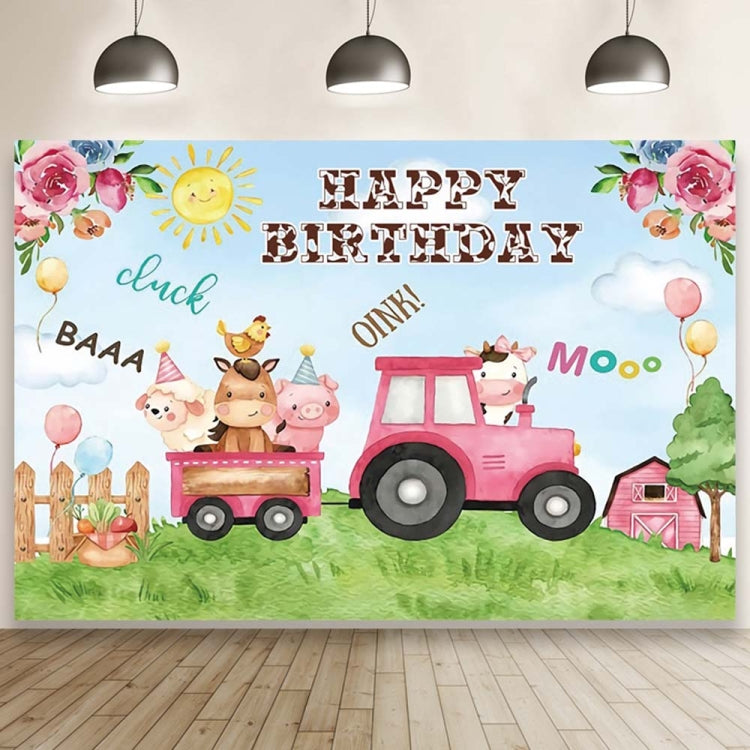 1.5m x 1m Cartoon Farm Animals Photography Backdrop Birthday Party Background Decoration(MSC01666) - Camera Accessories by buy2fix | Online Shopping UK | buy2fix