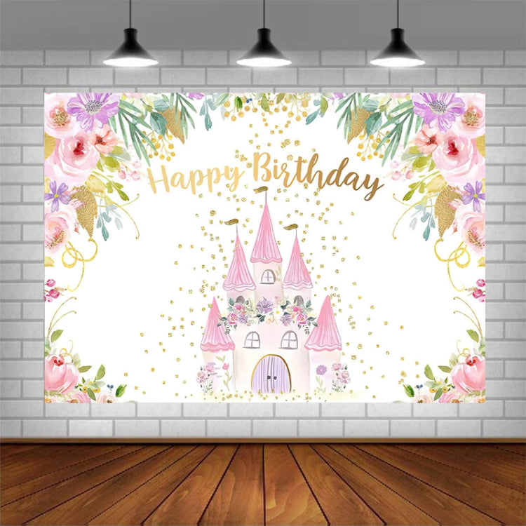 1.5m x 1m Cartoon Castle Photography Background Cloth Birthday Party Scene Decoration - Camera Accessories by buy2fix | Online Shopping UK | buy2fix
