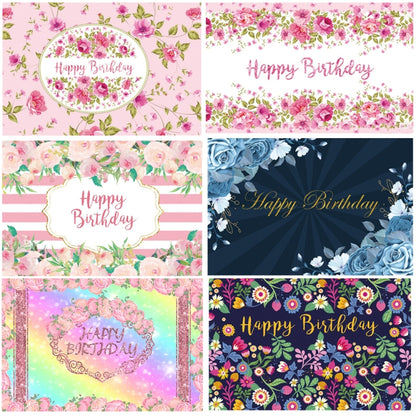 1.5m x 1m Flower Series Happy Birthday Party Photography Background Cloth(MSD00702) - Camera Accessories by buy2fix | Online Shopping UK | buy2fix