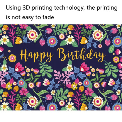 1.5m x 1m Flower Series Happy Birthday Party Photography Background Cloth(MSC00334) - Camera Accessories by buy2fix | Online Shopping UK | buy2fix