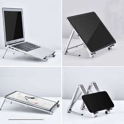 X23 3 In 1 Portable Storage Foldable Aluminum Phone Tablet Stand(Grey) - Computer & Networking by buy2fix | Online Shopping UK | buy2fix