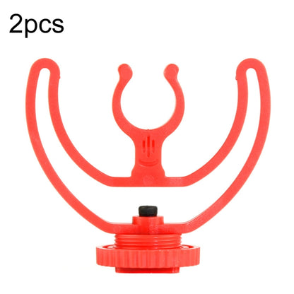 2pcs Microphone Mounting Bracket Cold Shoe Mount Mic Holder(Red) - Consumer Electronics by buy2fix | Online Shopping UK | buy2fix