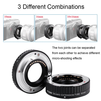 For Panasonic/Olympus VILTROX DG-M43 Camera Automatic Close-Up Ring Macro Ring Set - Camera Accessories by VILTROX | Online Shopping UK | buy2fix