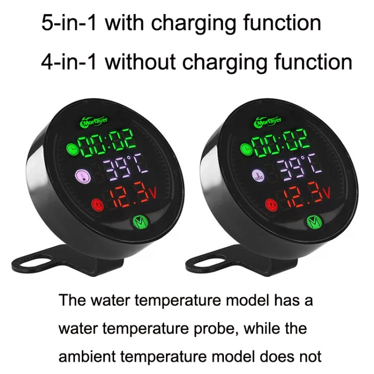 Morfayer YL-M05 4 In 1 Environmental Temperature Model 9-24V LED Night Vision Motorcycle Modification Instrument - In Car by buy2fix | Online Shopping UK | buy2fix