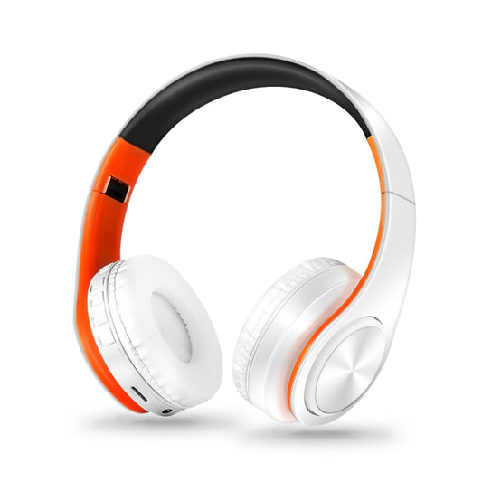 LPT660 Bluetooth Wireless Headset HIFI Stereo Sports Headphones(White+Orange) - Apple Accessories by buy2fix | Online Shopping UK | buy2fix