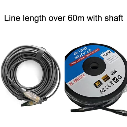 2.0 Version HDMI Fiber Optical Line 4K Ultra High Clear Line Monitor Connecting Cable, Length: 70m With Shaft(White) - Cable by buy2fix | Online Shopping UK | buy2fix