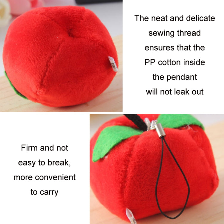 5pcs Cute Fruit And Vegetable Plush Bag Pendant Key Chain, Size: 10cm(Apple) - Key Rings by buy2fix | Online Shopping UK | buy2fix
