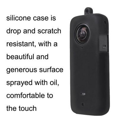 For Insta360 One X2 Sunnylife ST-Q9420 Silicone Protective Case Black Body Case+Lanyard Rope - DJI & GoPro Accessories by Sunnylife | Online Shopping UK | buy2fix