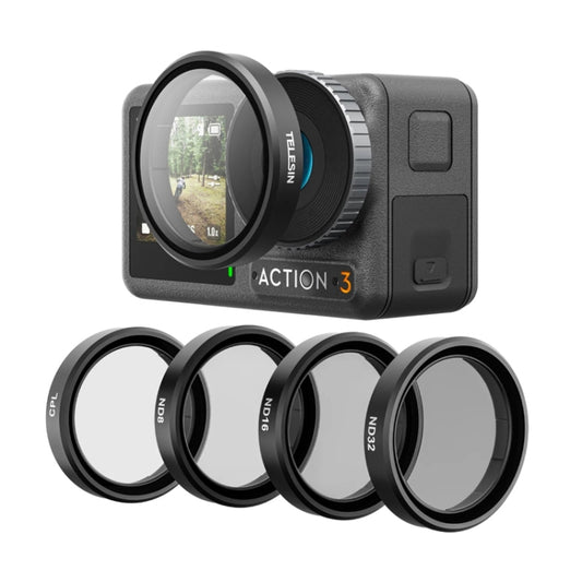 For DJI OSMO Action 3 TELESIN ND CPL Filter Set Aluminium Alloy Frame Lens(CPL+ND8/16/32 Set) - DJI & GoPro Accessories by TELESIN | Online Shopping UK | buy2fix