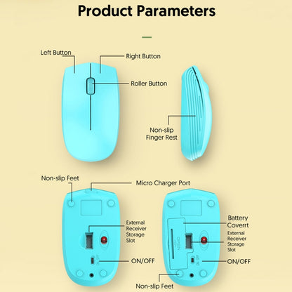 811 3 Keys Laptop Mini Wireless Mouse Portable Optical Mouse, Spec: Double Model (Blue) - Wireless Mice by buy2fix | Online Shopping UK | buy2fix