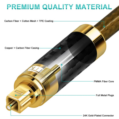 EMK GM/A8.0 Digital Optical Fiber Audio Cable Amplifier Audio Gold Plated Fever Line, Length: 1m(Transparent Coffee) -  by EMK | Online Shopping UK | buy2fix