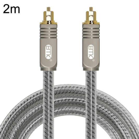 EMK YL/B Audio Digital Optical Fiber Cable Square To Square Audio Connection Cable, Length: 2m(Transparent Gray) -  by EMK | Online Shopping UK | buy2fix