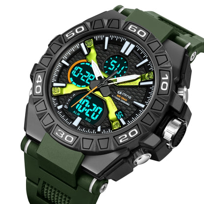 STRYVE S8026 Sports Colorful Night Light Electronic Waterproof Watch Multifunctional Student Watch(Army Green) - Leather Strap Watches by STRYVE | Online Shopping UK | buy2fix