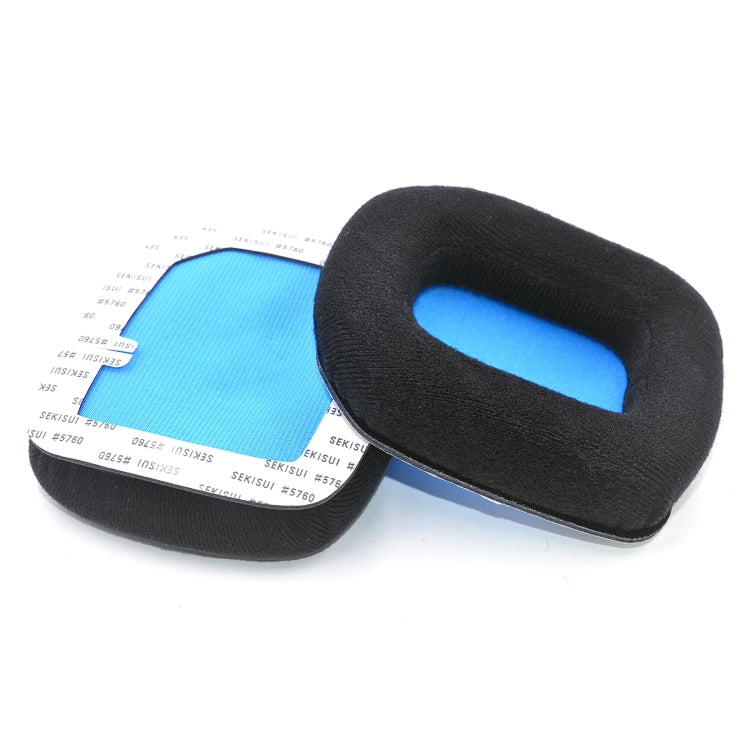 For Logitech Astro A20 2pcs Fleece Memory Foam Headphone Covers Earmuffs(Black Green Net) - Apple Accessories by buy2fix | Online Shopping UK | buy2fix