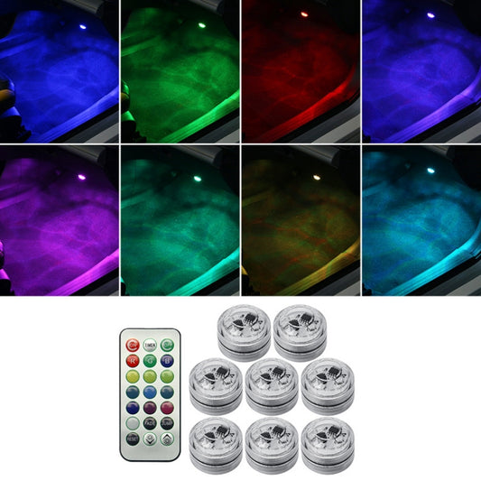 Car Modification Wireless Colorful Remote Control Atmosphere Light, Specification: 8 Lights +1 RC - In Car by buy2fix | Online Shopping UK | buy2fix