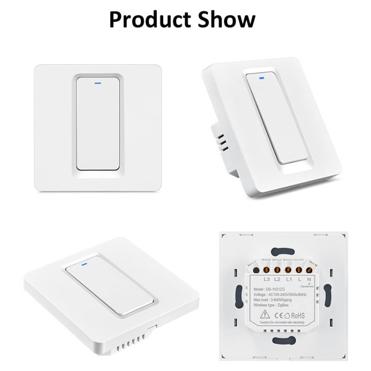 Tuya ZigBee Smart Single-fire Zero-fire Sharing Switch Phone Control Voice Panel EU Plug, Spec: 1 Button - Consumer Electronics by buy2fix | Online Shopping UK | buy2fix