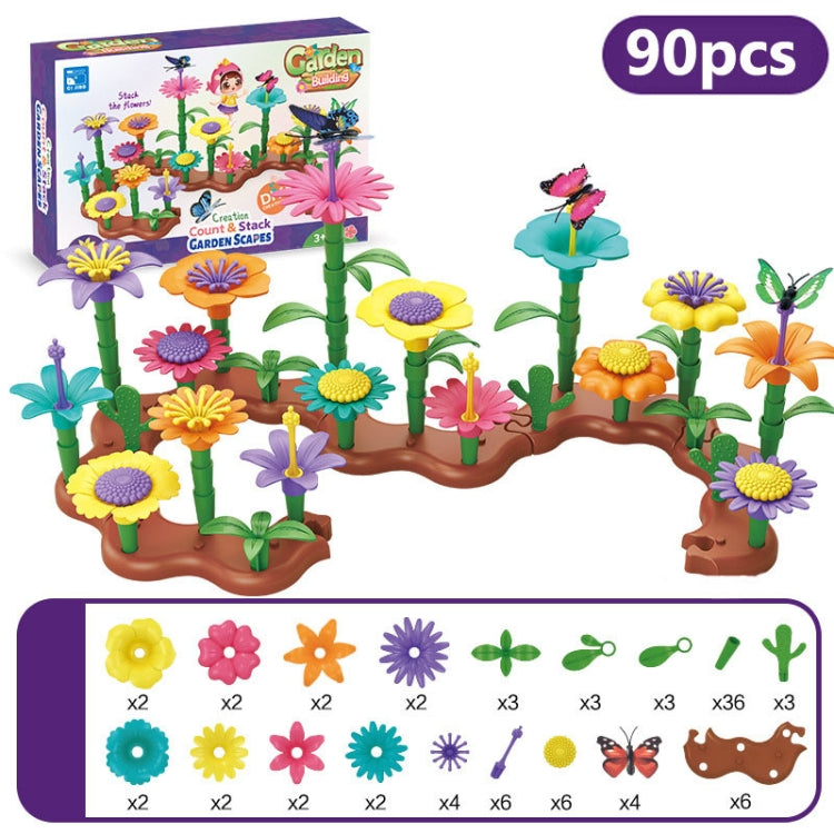 90pcs/set Children Intellectual Development DIY Assembly Flower Arrangement Toys - Building Blocks by buy2fix | Online Shopping UK | buy2fix