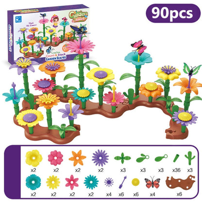 90pcs/set Children Intellectual Development DIY Assembly Flower Arrangement Toys - Building Blocks by buy2fix | Online Shopping UK | buy2fix