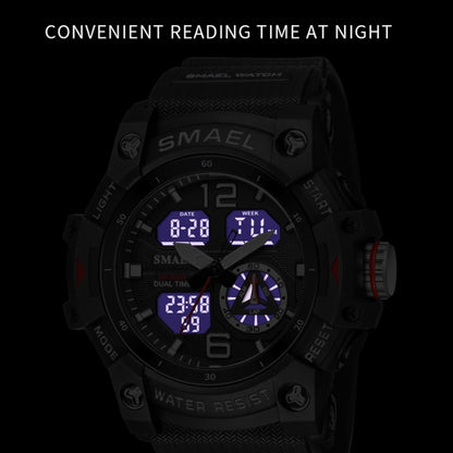 SMAEL 8007 Outdoor Sports Waterproof Dual Display Electronic Quartz Watch(Black Gold) - Sport Watches by SMAEL | Online Shopping UK | buy2fix