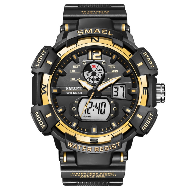 SMAEL 8045 Outdoor Waterproof Time Sports Luminous Dual Display Watch(Black Gold) - Sport Watches by SMAEL | Online Shopping UK | buy2fix