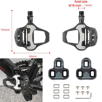 PROMEND PD-R95P 1pair Pedalway Road Bicycle Self-lock With Lock Film Nylon Lock Light Amount Foot Pedal(Black) -  by PROMEND | Online Shopping UK | buy2fix