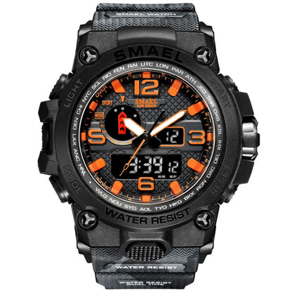 SMAEL 1545D Time Men Anti-falling Night Light Alarm Waterproof Sports Watch(Camouflage Orange) - Sport Watches by SMAEL | Online Shopping UK | buy2fix