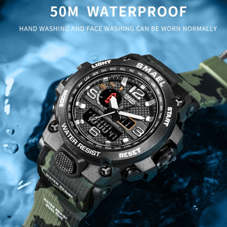 SMAEL 1545D Time Men Anti-falling Night Light Alarm Waterproof Sports Watch(Camouflage Orange) - Sport Watches by SMAEL | Online Shopping UK | buy2fix