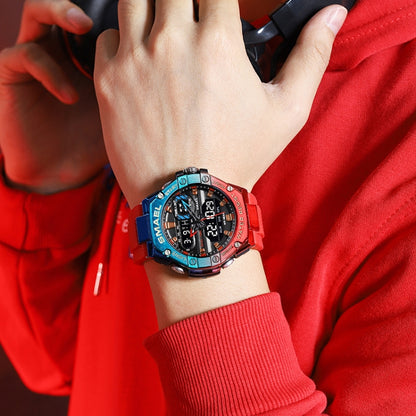 SMAEL 8066 Outdoor Electronic Sports Watch Alloy Colorful Multifunctional Men Watch(Red) - Sport Watches by SMAEL | Online Shopping UK | buy2fix